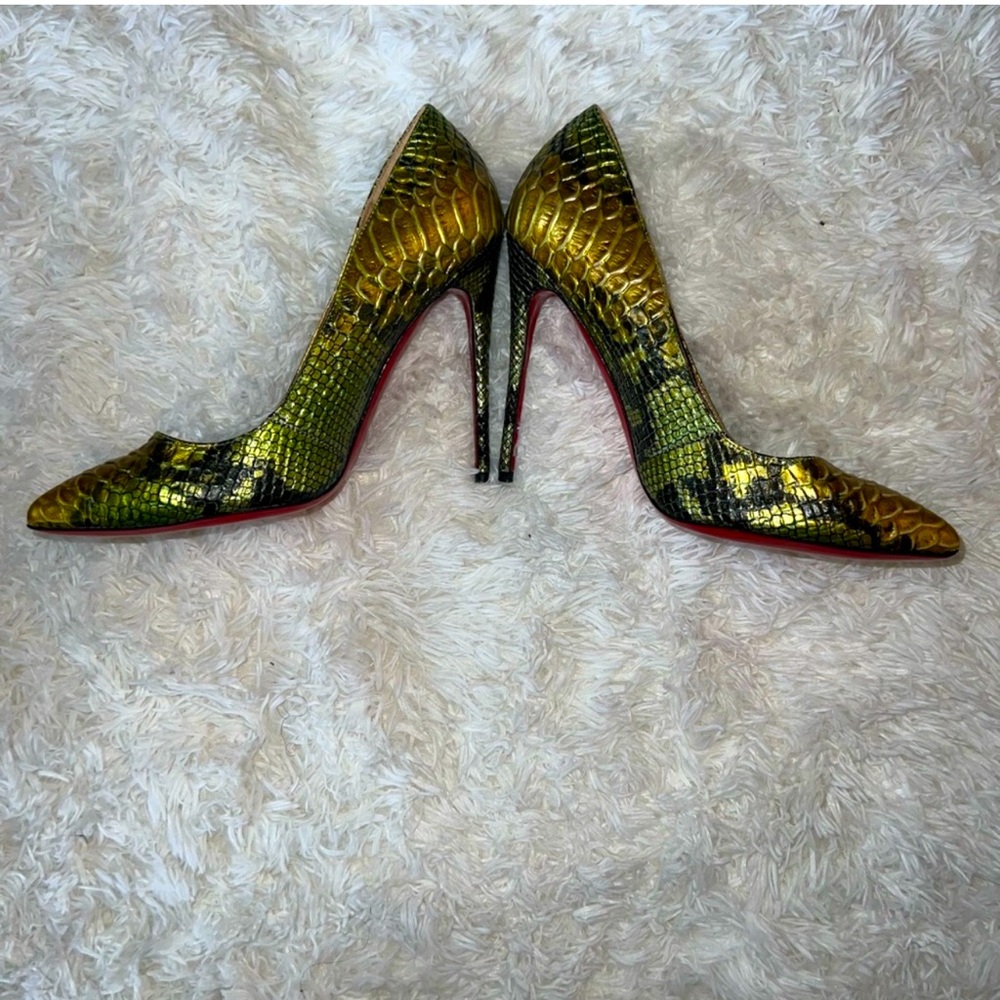 Rare Christian Louboutin So Kate Heels in Snake Skin print (NWOT) size 41 US 11 - Picture 2 of 5